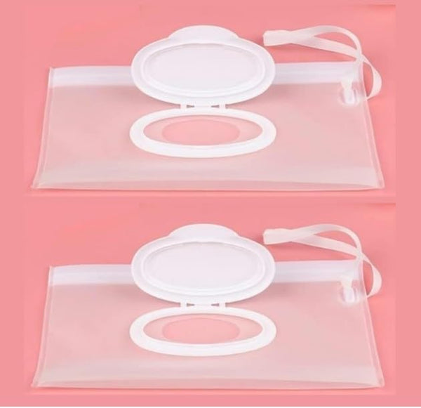 Myuiao 2Pcs White Baby Wipe Case Travel Holder Keeps Wipes Moist Set of