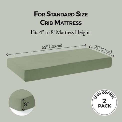 Fitted,Boys,Girls,Soft,2 Pack,100% Sheets,52x28 Dreamology Cotton Jersey Crib Sheets Cotton Crib Sheet,Standard Crib