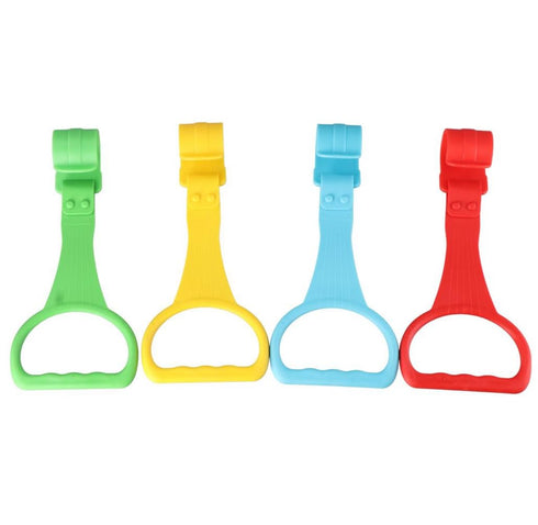 4 Vctitil Pieces Crib Hook Baby Plastic Pull Ring Creative Teaching Stroller to Assist Standing(Red/Yellow/Blue/Green)