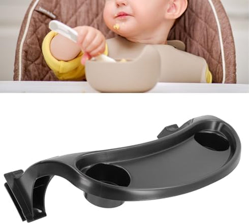 Black Universal Stroller Snack Tray with Cup Holder - Convenient Organizer