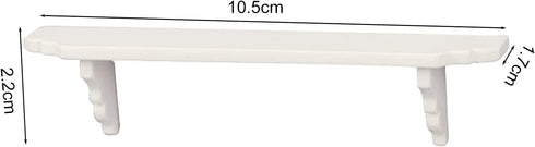 Dollhouse Wall Shelf, 1:12 Scale Miniature White Storage Shelf for Kitchen Scene Accessories