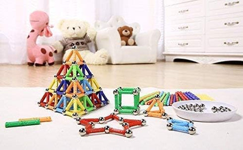 Veatree 206 Pieces Magnetic Building Sticks Blocks - Educational STEM Toys for Kids and Adults