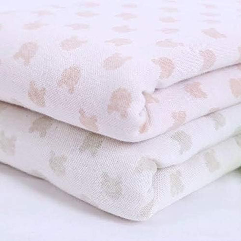 2-Layer Muslin Jacquard Cotton Swaddle Blanket, Unisex Receiving Swaddle Wrap, Soft 100% Cotton, Privacy Throw, 80 x