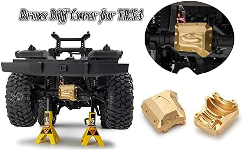 RCLIONS Brass Diff Cover, Heavy Duty 69g Axles Gear Cover for TRX4 T4 Front Rear Axles