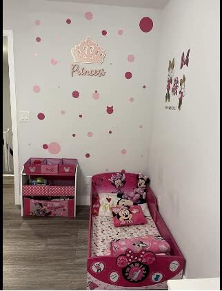 Wall Decor Dots, Polka Dot Wall Decals for Girls Room, Bedroom Kids Art Stickers (Lt & DK Pink)