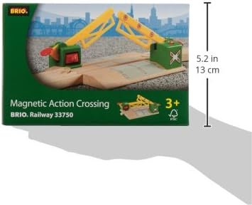 33750 Sets 3 BRIO World - Magnetic Action Crossing | Interactive Wooden Toy Train Accessory | Enhances Hand-Eye