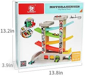 2-4 4 TOP BRIGHT Car Ramp Toys, Race Track Car Toy for Toddler Age Year Old Boy with Cars, Parking Lot & Gas Station