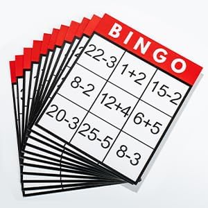 Set, Assistex Large Print Bingo Cards for Seniors - Double-Sided Jumbo Bingo Cards with Complete Fun Elderly Card