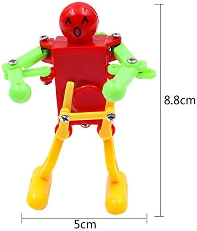 5 Pcs Funny Spring Wind-up Dancing Walking Robot Toy Playset for Kids, Robots Theme Party Activity Role Playing
