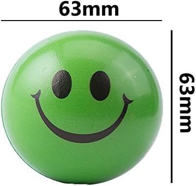 Akusety Neon Colored Smile Funny Face Stress Balls, Bulk Pack of 12 Relaxable 2.5" Toys