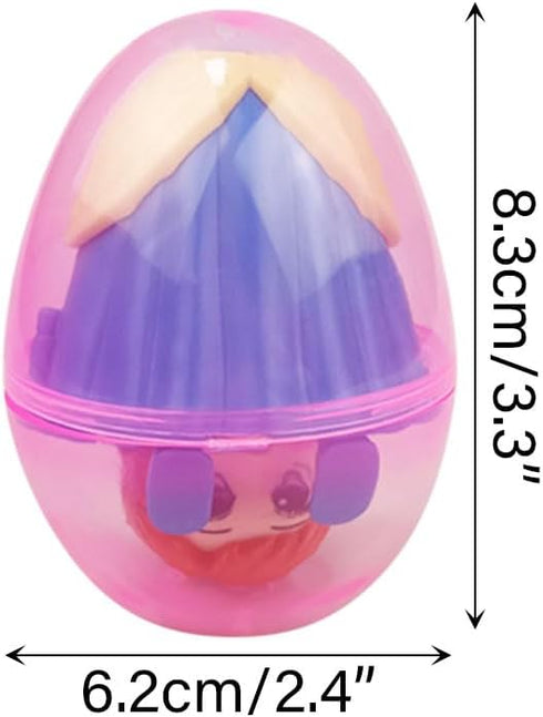 Pinkiwine 4 Pack Prefilled Easter Eggs with Princess Deformation Eggs Toys Inside for Kids Boys Girls Easter Basket