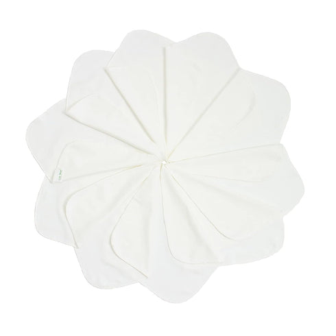 10 Pack Reusable Baby Washcloths - Soft Absorbent Organic Cotton Towel Face Wipes for Newborn Bath (White)