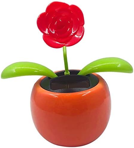 Solar Powered Dancing Flower Toy - Animated Dancer Car Decoration for Dashboard or Office Desk - Rose