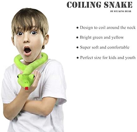 Ice King Bear Lifelike Plush Toy, Green Snake Stuffed Animal (Coiling)
