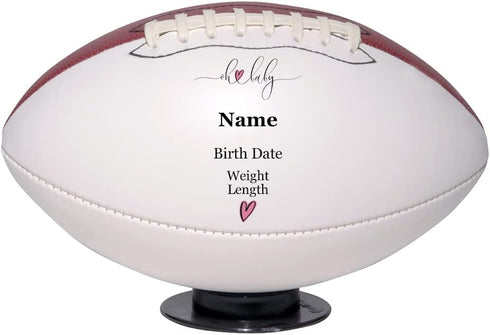 Customizable Baby Birth Announcement Football for Nursery Decor