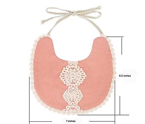GZMM Baby Bib for Girls, Reversible Waterproof Handmade Natural Cotton Baby Drool Bib, 0-12 Months, 3 Pack
