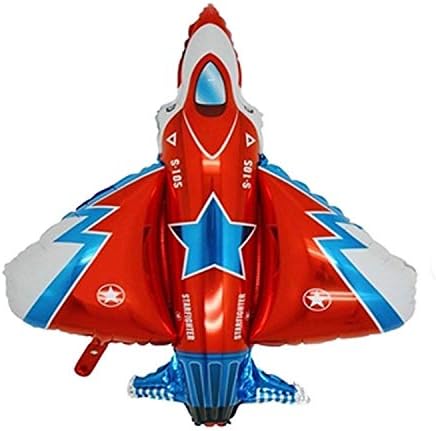 42" Fighter Jet Airplane Balloons - Cartoon Flying Party Birthday Foil Balloon Decor for Kids