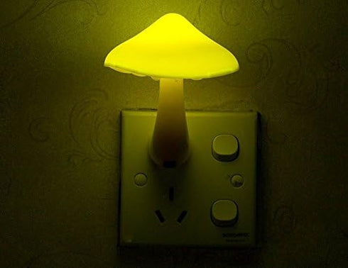 AUSAYE 2 Pack Mushroom Night Light Plug-in Lamp, LED Lights for Bedroom, Bathroom, and Hallway Decor