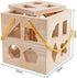19 2-4 QZMTOY Shape Sorter Toys with Shape Blocks, Classic Wooden Toys for Toddlers Kids, Gift for Girls Boys (Natural