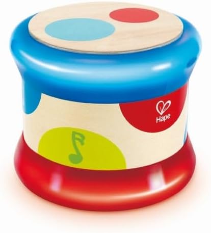 Hape Baby Drum - Colourful Rolling Drum Musical Instrument Toy for Toddlers, Rhythm & Sound Learning, Battery Powered