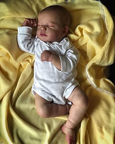 Pinky Reborn Baby Dolls, 20 Inch Realistic Newborn Soft Silicone Doll with Clothes and Toy Accessories
