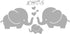 Large Cute Elephant Family with Hearts Wall Decals for Baby Nursery Decor, Kids Room Wall Stickers, 40''W x 19''H, Grey