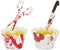 Halloween Cupcake Toppers & Wrappers, Horror Cake Decoration, Bloodstain Cake Knife, 12 Sets (24pcs)