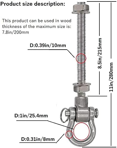 2 Permanent Anti-Rust Heavy-Duty Bearing Swing Hanger Mute (10mm) for 180° Swing, 1500 lb Capacity