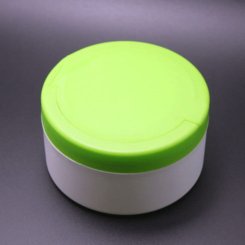 Green Plastic Portable Baby Skin Care After-Bath Powder Puff Case, Talcum Powder Container with Sifter