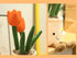 Tulip Plush Toy, 13" Orange Flower Pot Stuffed Plushie Pillow Doll, Soft Fluffy Hugging Cushion - Gift for All Ages