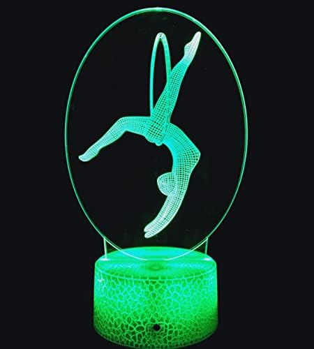 HPBN8 Ltd 3D 7/16 Creative Gymnastics Night Light USB Power Remote Control LED Decor Table Desk Optical Illusion Lamps