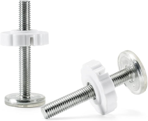 Pressure Mount Baby Gate Threaded Pivot Rod, 4-Pieces Mounting Bolt Kit for Stair Gate, Dog Gate, White