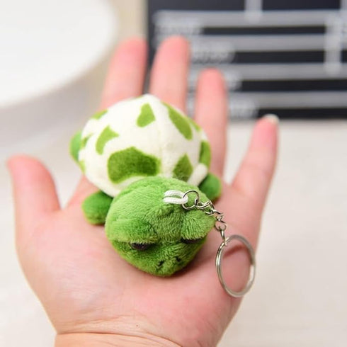 Green Mini Sea Creatures Turtle Doll Keychain, Plush Key Ring Cartoon Bag Pendant, Stuffed Animals and Toys