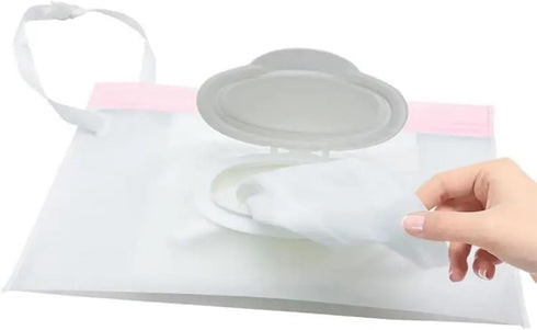 ZAAWUUT Portable Wet Wipe Dispenser Bag,Reusable Wipe Container Travel Holder, Napkin Storage Pouch with Sealed Zipper