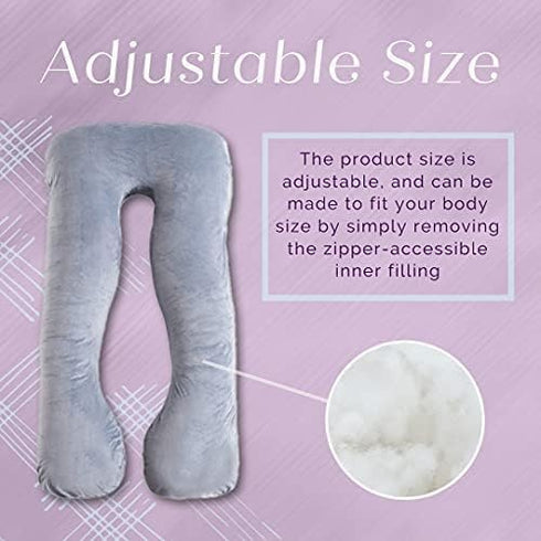 URBAN SOMBRERO Trickonometry U Shaped Pregnancy Pillow, Velvet Cover, Cotton Inner Cover, Full Body Maternity Cushion