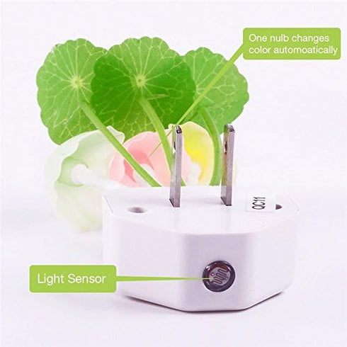 2 Pack Sensor LED Night Lights - Color Changing Plug-in Mushroom Dream Bed Lamp for Kids and Adults