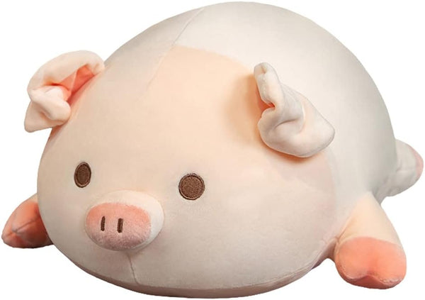Pig Stuffed Animal Hugging Pillow - Soft Fat Plush Toy Gifts for Kids, Valentine, Christmas (15.7", Round Eyes)