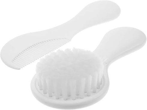 FRCOLOR Brush and Comb Set for Newborns, Soft Bristle Cradle Cap Hairbrush