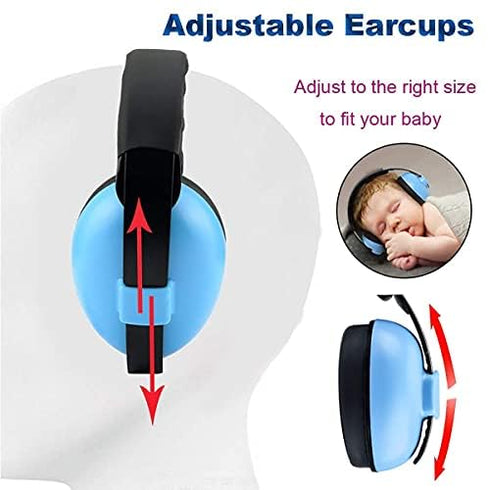 Kids Noise Cancelling Headphones, Ear Protection Earmuffs for Babies 0-3 Years, Toddlers, Infant (Blue)
