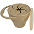 BraveJusticeKidsCo. Snack Attack Cup, Collapsible Silicone Container with Toddler and Baby Catcher Lid (Warm Sand)