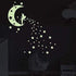 Moon Glow in Dark Wall Stickers, Benbo Fairytale Fairy and Stars Vinyl Decals for Nursery Home Decor