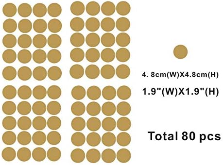 80pcs Gold Polka Dot Wall Decals – Removable Vinyl Stickers for Kids Nursery, Easy Peel Circle Decorations