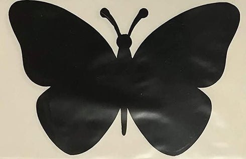 Retractable Screen Door Decals (Stickers) - 5 per Package - Butterfly (Black) - Keep Children Safe, Warn Dogs, Kids
