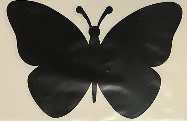 Retractable Screen Door Decals (Stickers) - 5 per Package - Butterfly (Black) - Keep Children Safe, Warn Dogs, Kids