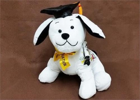 Graduation Autograph Stuffed Dog, Congrats Grad! 10.5 Inches