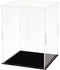 FINGERINSPIRE Mini Helmet Display Case, 6.5x6.5x8.1 inch Clear Acrylic Dustproof Box with 13 Rubbers for Basketball