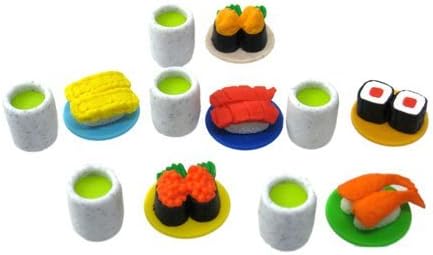 Iwako Japanese Erasers - Conveyor Belt Sushi, 6pcs