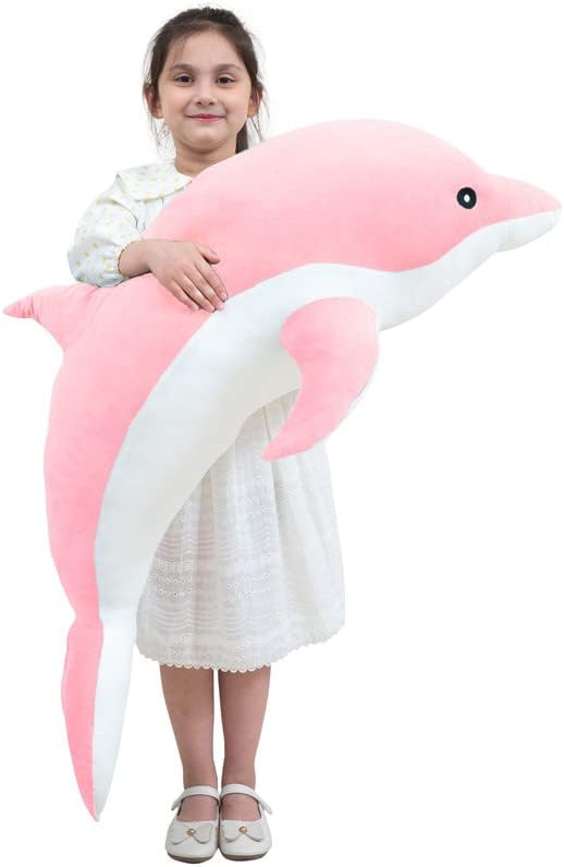 Kekeso Giant Dolphin Plush Toy, Soft Whale Hugging Pillow Stuffed Dolphin Pillow