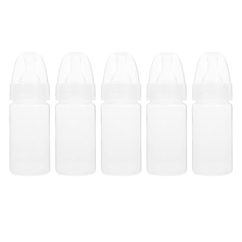 EXCEART 5Pcs Newborn Disposable Milk Bottles, Clear Scale Milk Powder Bottles for Babies (White)