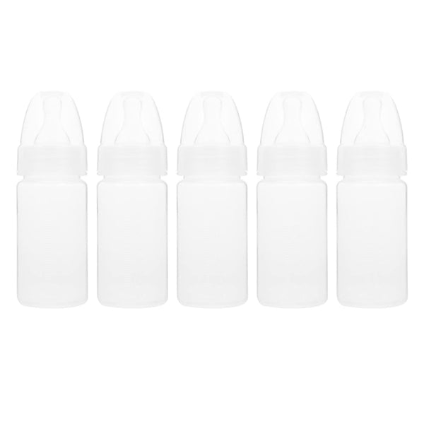 EXCEART 5Pcs Newborn Disposable Milk Bottles, Clear Scale Milk Powder Bottles for Babies (White)
